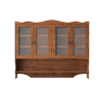 Armário de parede retro 100 cm - 4 portas, 2 níveis de armazenamento e gancho aberto - Castanho