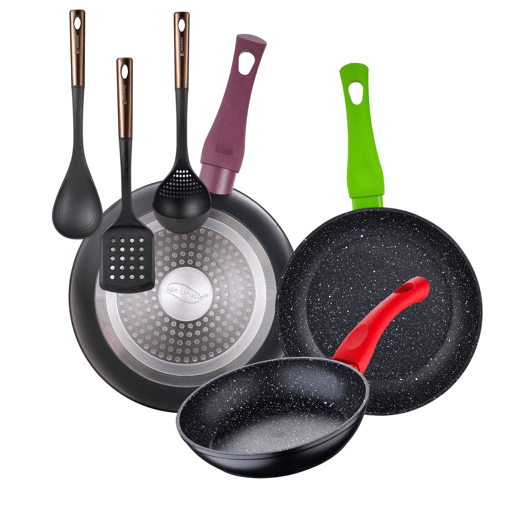 Set de frigideiras San Ignacio de 3 peças + Set de utensílios