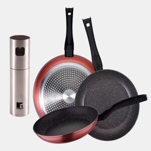 Set de frigideiras San Ignacio de 3 peças + borrifador