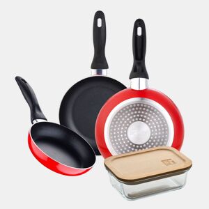 Set de frigideiras San Ignacio de 3 peças + recipiente hermético