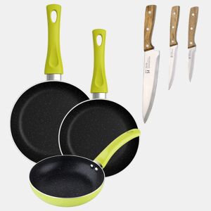 Set de frigideiras San Ignacio de 3 peças + Set de facas