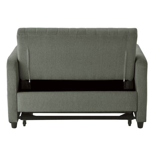 Sofá-cama de 2 lugares - design dobrável, moderno, encosto ajustável, tecido de algodão e linho - Verde militar Sofá-cama de 2 lugares - design dobrável, moderno, encosto ajustável, tecido de algodão e linho - Verde militar