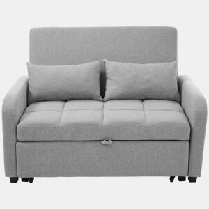 Sofá-cama de 2 lugares - reclinável e multifuncional, ideal para apartamentos e estudantes - Antique Gray