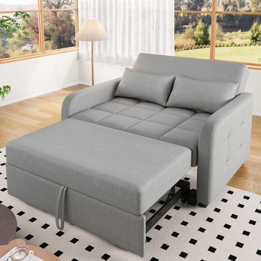 Sofá-cama de 2 lugares - reclinável e multifuncional, ideal para apartamentos e estudantes - Antique Gray