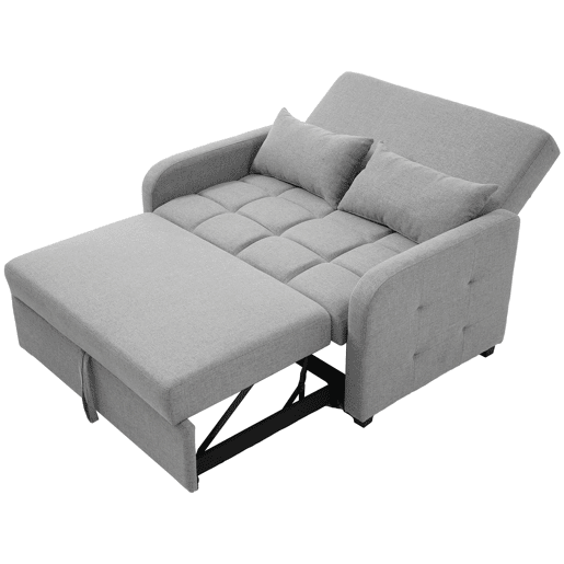 Sofá-cama de 2 lugares - reclinável e multifuncional, ideal para apartamentos e estudantes - Antique Gray