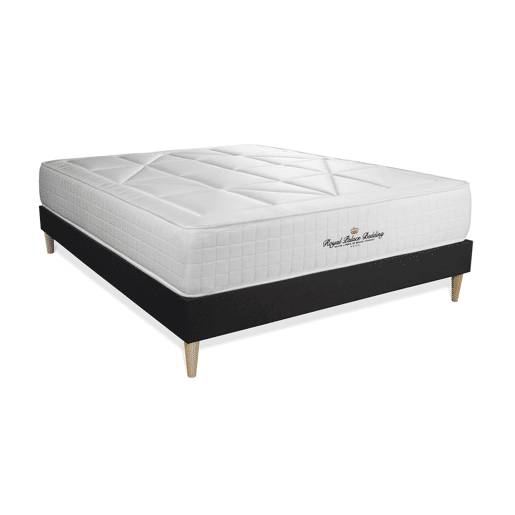 Conjunto de Estrado Preto + Colchão ROYAL PALACE BEDDING Windsor (160x195 cm - Viscoelástica y molas ensacadas- Altura: 26 cm)