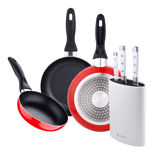 Set de frigideiras San Ignacio de 3 peças + Set de facas + Tacoma