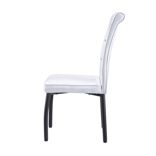 Cadeira de sala de jantar 2 unidades - Retro pele de crocodilo, fecho de cristal, couro sintético - Preto, Branco