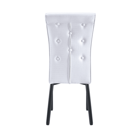 Cadeira de sala de jantar 2 unidades - Retro pele de crocodilo, fecho de cristal, couro sintético - Preto, Branco
