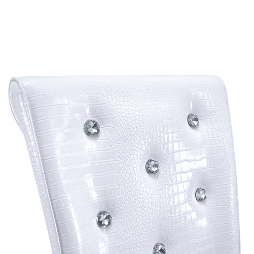 Cadeira de sala de jantar 2 unidades - Retro pele de crocodilo, fecho de cristal, couro sintético - Preto, Branco