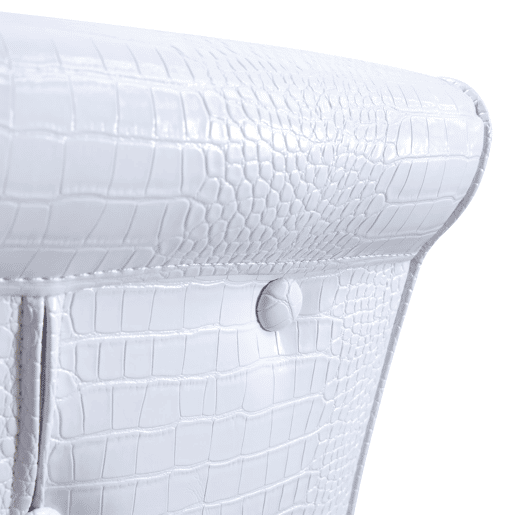 Cadeira de sala de jantar 2 unidades - Retro pele de crocodilo, fecho de cristal, couro sintético - Preto, Branco
