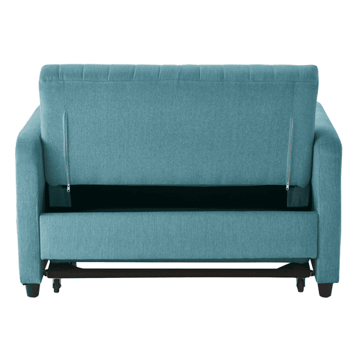 Sofá-cama de 2 lugares u2013 design moderno dobrável, encosto com 3 posições u2013 azul esverdeado antigo