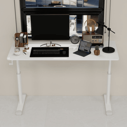 Secretária ajustável 120x60 cm - Multifuncional, altura regulável, compacta - Branca