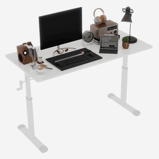 Secretária ajustável 120x60 cm - Multifuncional, altura regulável, compacta - Branca