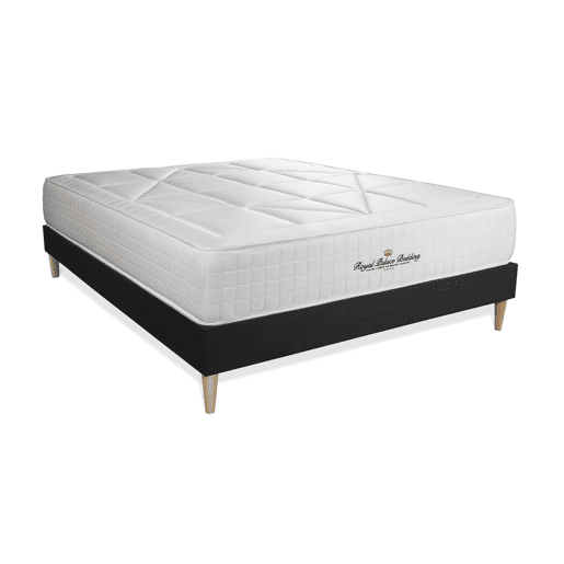 Conjunto de Estrado Preto + Colchão ROYAL PALACE BEDDING Windsor (140x190 cm - Viscoelástica y molas ensacadas- Altura: 26 cm)