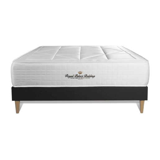 Conjunto de Estrado Preto + Colchão ROYAL PALACE BEDDING Windsor (140x190 cm - Viscoelástica y molas ensacadas- Altura: 26 cm)
