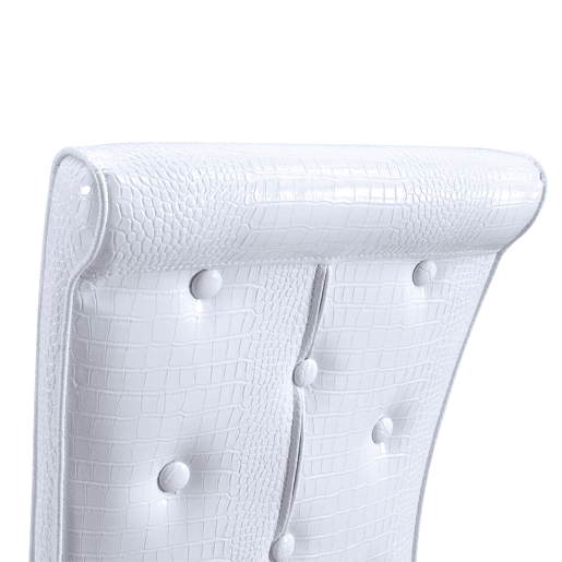 Cadeiras de sala de jantar 2 unidades - Retro pele de crocodilo, fivela de vidro, metal dourado - Branco