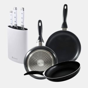 Set de frigideiras San Ignacio de 3 peças + Set de facas + Tacoma