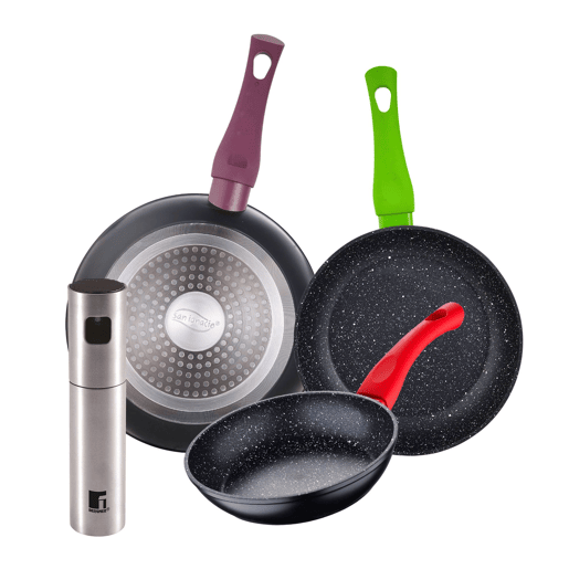 Set de frigideiras San Ignacio de 3 peças + borrifador