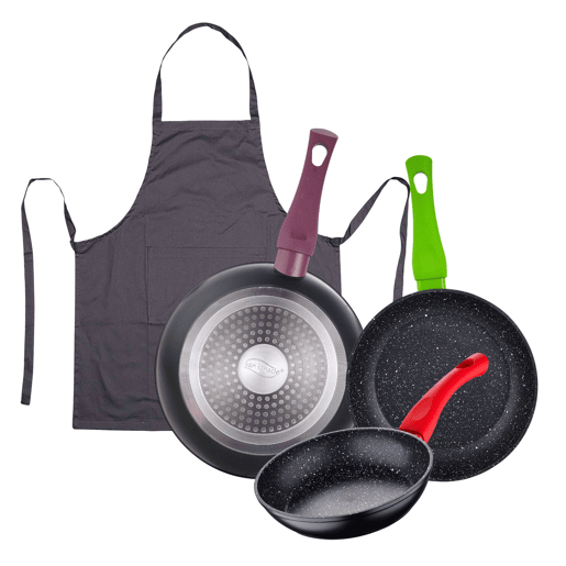Set de frigideiras San Ignacio de 3 peças + avental