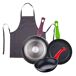 Juego de 3 sartenes San Ignacio+Delantal de Cocina Juego de 3 sartenes San Ignacio+Delantal de Cocina Negro