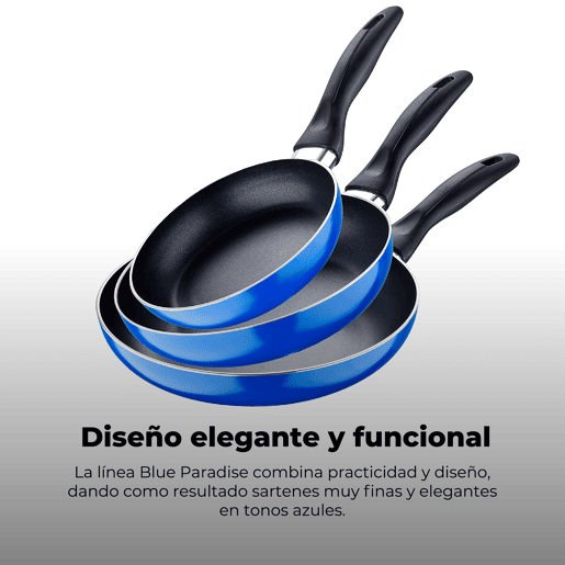 Set de frigideiras San Ignacio de 3 peças + espremedor de frutas
