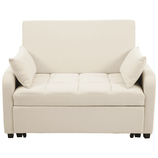 Sofá-cama de 2 lugares - multifuncional, encosto ajustável, ideal para espaços pequenos - Bege