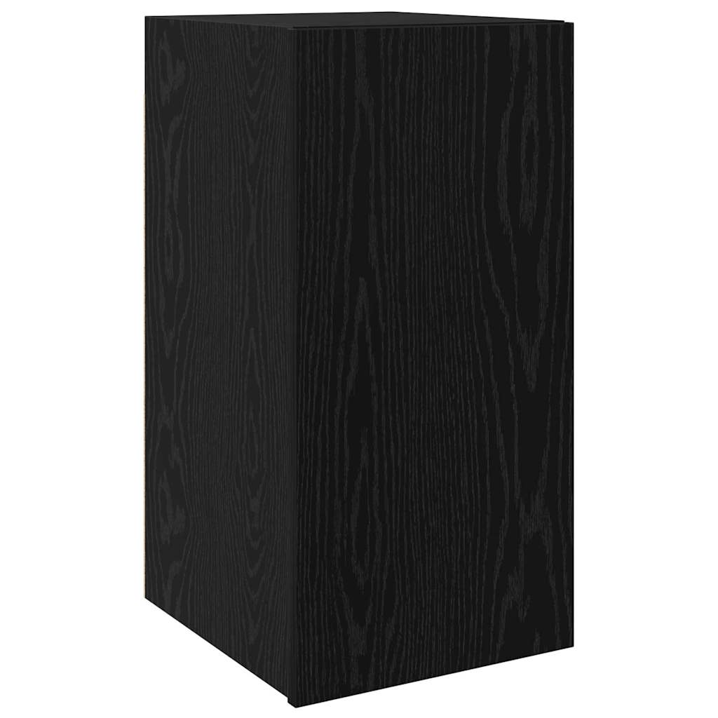 mueble para tv de pared roble negro madera contrachapada