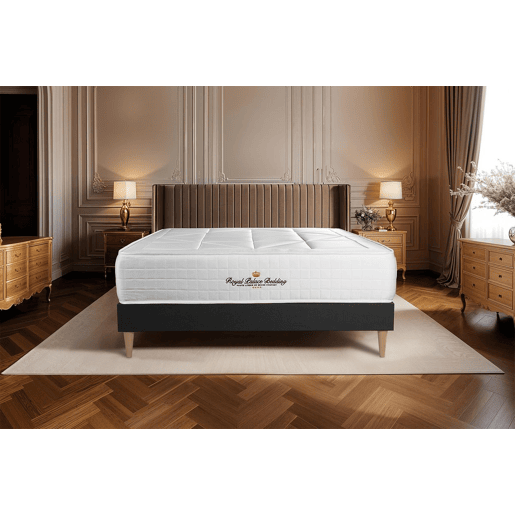 Conjunto de Estrado Preto + Colchão ROYAL PALACE BEDDING Windsor (150x195 cm - Viscoelástica y molas ensacadas- Altura: 26 cm)