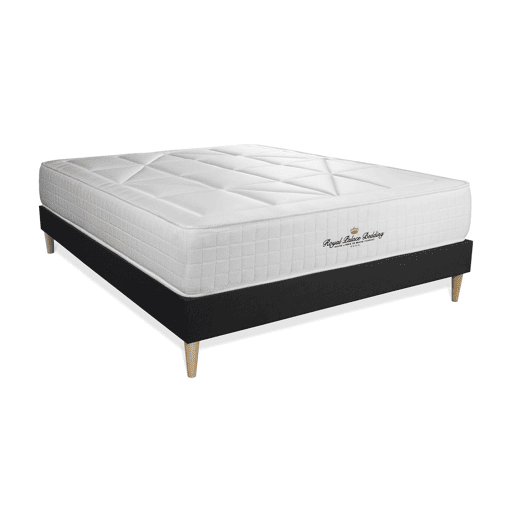 Conjunto de Estrado Preto + Colchão ROYAL PALACE BEDDING Windsor (180x190 cm - Viscoelástica y molas ensacadas- Altura: 26 cm)