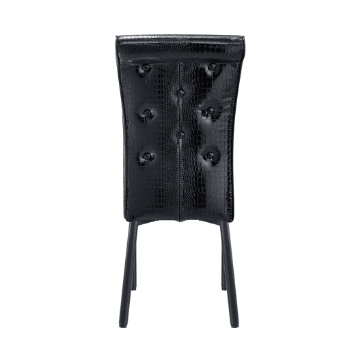 Cadeira de jantar para 2 pessoas - Vintage acolchoada em pele de crocodilo com fivela de cristal - Preto