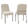 Cadeiras de sala de jantar 2 unidades - almofada grossa, pernas metálicas, estilo moderno minimalista - bege