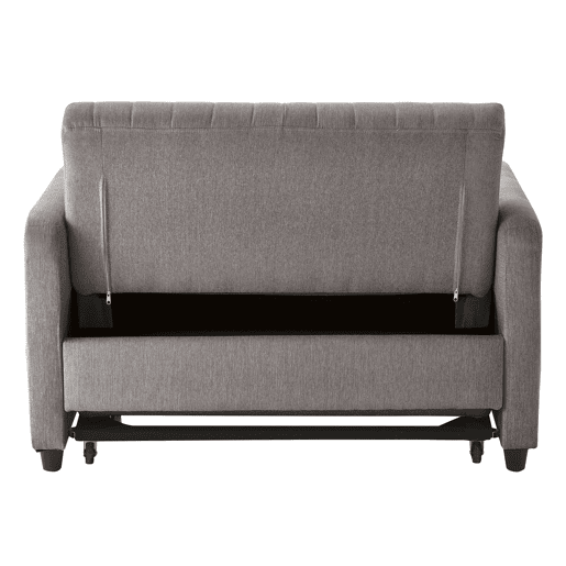 Sofá-cama de 2 lugares - design dobrável, moderno, encosto com 3 posições, algodão-linho - Cinza