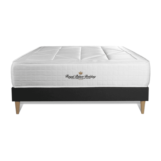 Conjunto de Estrado Preto + Colchão ROYAL PALACE BEDDING Windsor (150x200 cm - Viscoelástica y molas ensacadas- Altura: 26 cm)