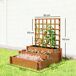 Jardinera con Enrejado Madera de Abeto Outsunny Jardinera con Enrejado Madera de Abeto Outsunny Marrón