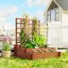 Jardinera con Enrejado Madera de Abeto Outsunny Jardinera con Enrejado Madera de Abeto Outsunny Marrón