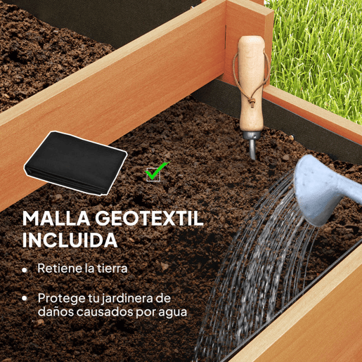 Outsunny Floreira de 3 Níveis com Treliça Hortal Vertical com Tecido não Tecido para Cultivos de Verduras Flores Ervas 95x95x110 cm Castanho