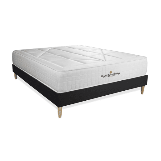 Conjunto de Estrado Preto + Colchão ROYAL PALACE BEDDING Windsor (140x220 cm - Viscoelástica y molas ensacadas- Altura: 26 cm)