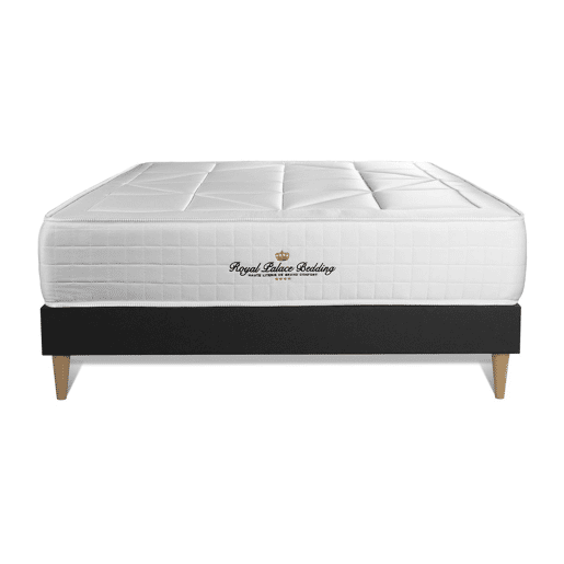 Conjunto de Estrado Preto + Colchão ROYAL PALACE BEDDING Windsor (140x220 cm - Viscoelástica y molas ensacadas- Altura: 26 cm)