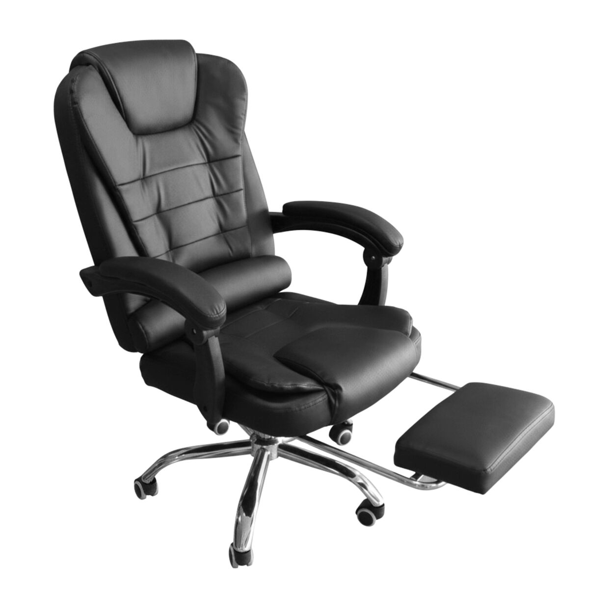 Silla de oficina y escritorio con reposapiés, tela y metal