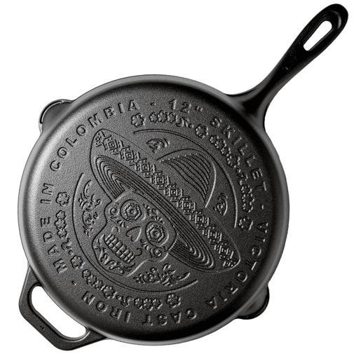 Frigideira de Ferro Fundido Curado 30 cm Day of the Dead La Calaca Adequada para Indução, Fogo, Churrasqueira, Forno, SKS32791