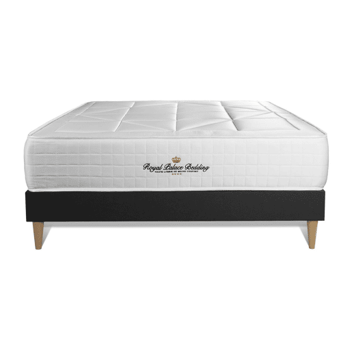 Conjunto de Estrado Preto + Colchão ROYAL PALACE BEDDING Windsor (200x200 cm - Viscoelástica y molas ensacadas- Altura: 26 cm)