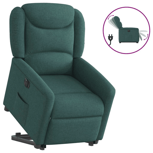 Poltrona reclinável - Poltrona relax elétrica tecido verde-escuro