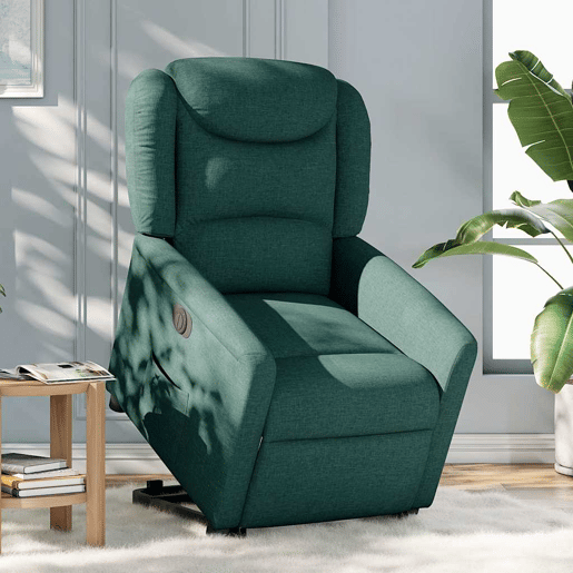 Poltrona reclinável - Poltrona relax elétrica tecido verde-escuro