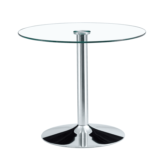 Mesa de centro redonda 85x76 cm - Design minimalista de luxo - Prateada e transparente