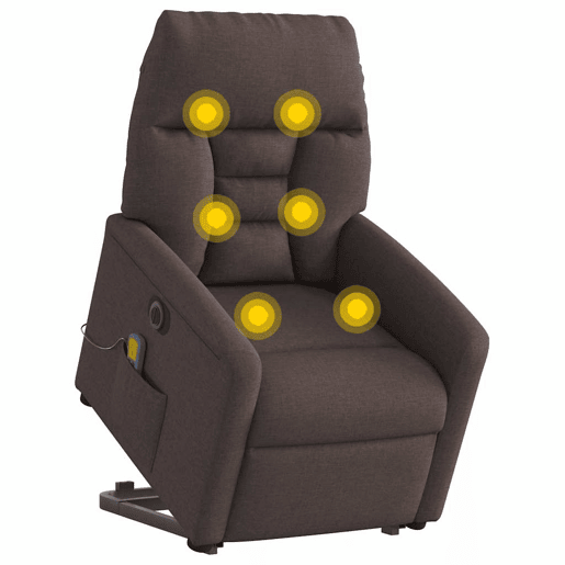 Poltrona elétrica massagens - Poltrona relax tecido castanho-escuro
