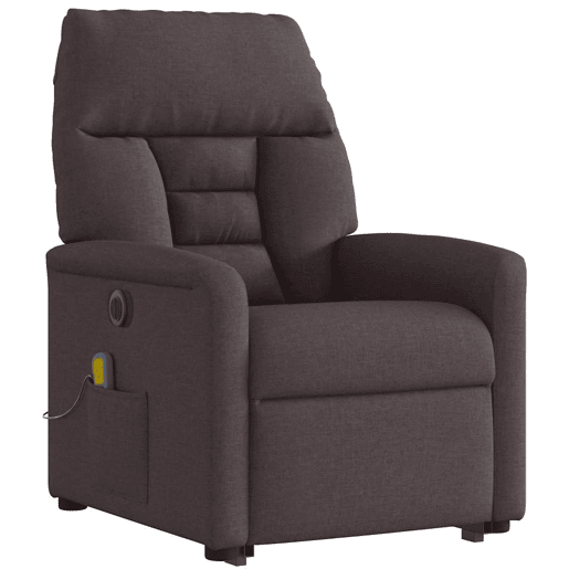 Poltrona elétrica massagens - Poltrona relax tecido castanho-escuro