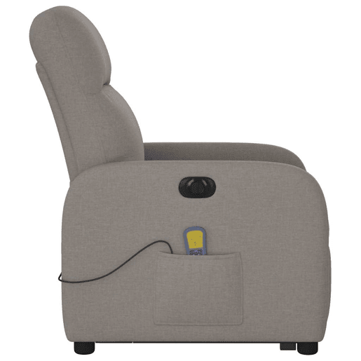 Poltrona elétrica elevatória massagens - Poltrona relax tecido cinza-acastanhado