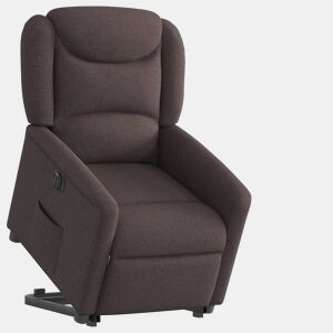 Poltrona reclinável - Poltrona relax elétrica tecido castanho-escuro