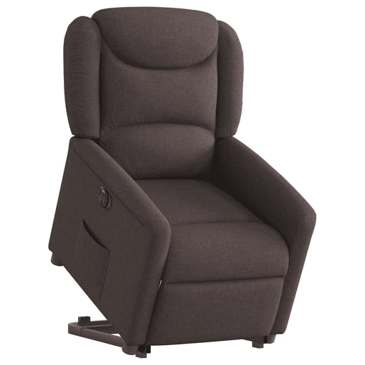 Poltrona reclinável - Poltrona relax elétrica tecido castanho-escuro